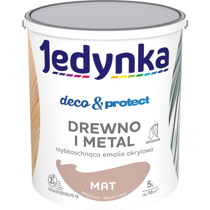 Farba Jedynka Deco&Protect matowa brązowy 5l