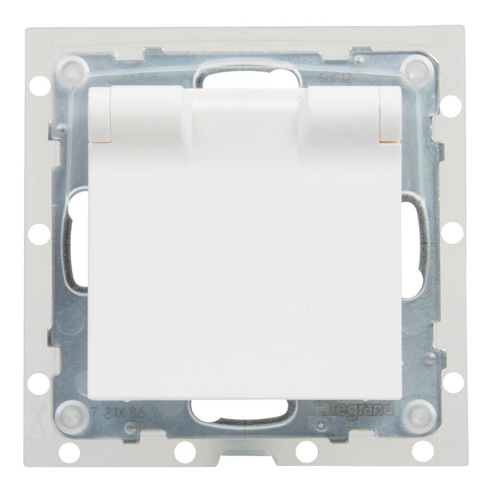 Gniazdo 2P+Z IP44 - 16 A - 250 V~ - zaciski automatyczne - z przesłoną, Biały
