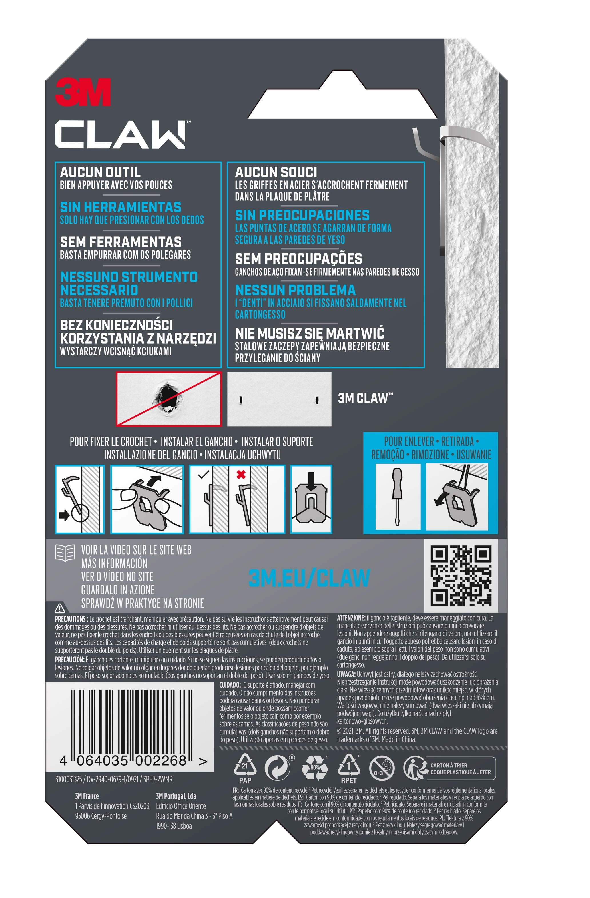 Claw uchwyt do płyt k/g 7kg (2 szt.) 3