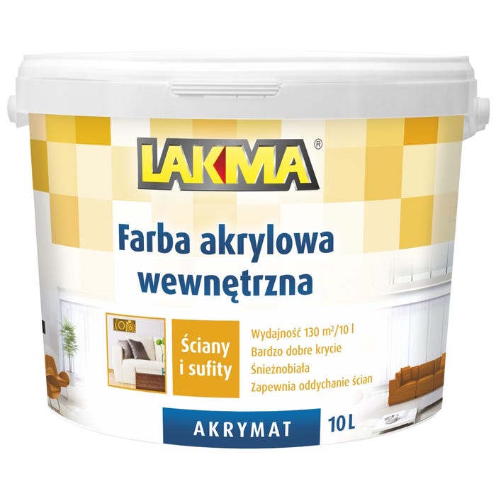 Farba akrylowa Akrymat śnieżnobiała 10l