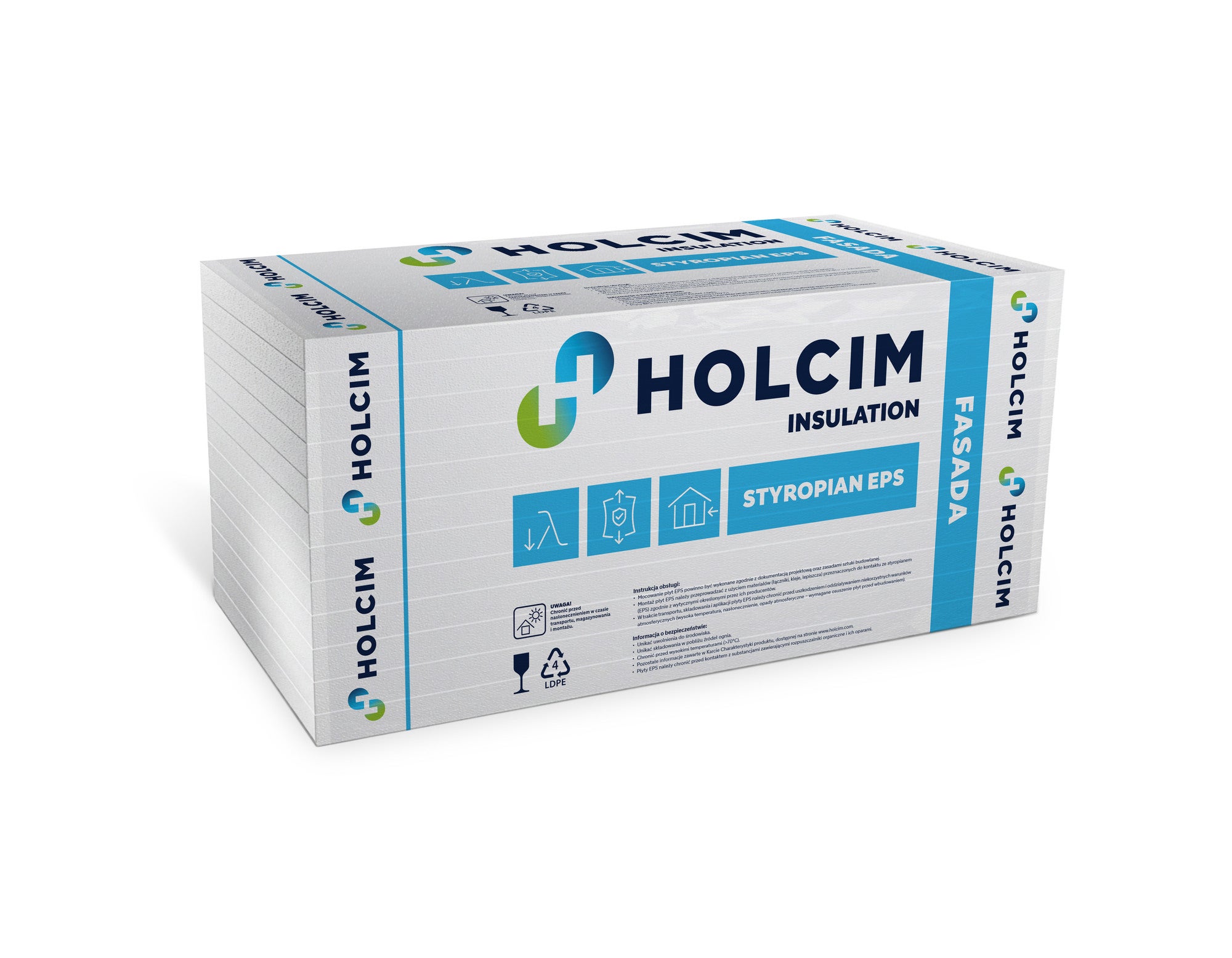 Styropian Holcim Fasada Pro 40 12 cm EPS 0.040 W/(mK) 2.5 m2 2