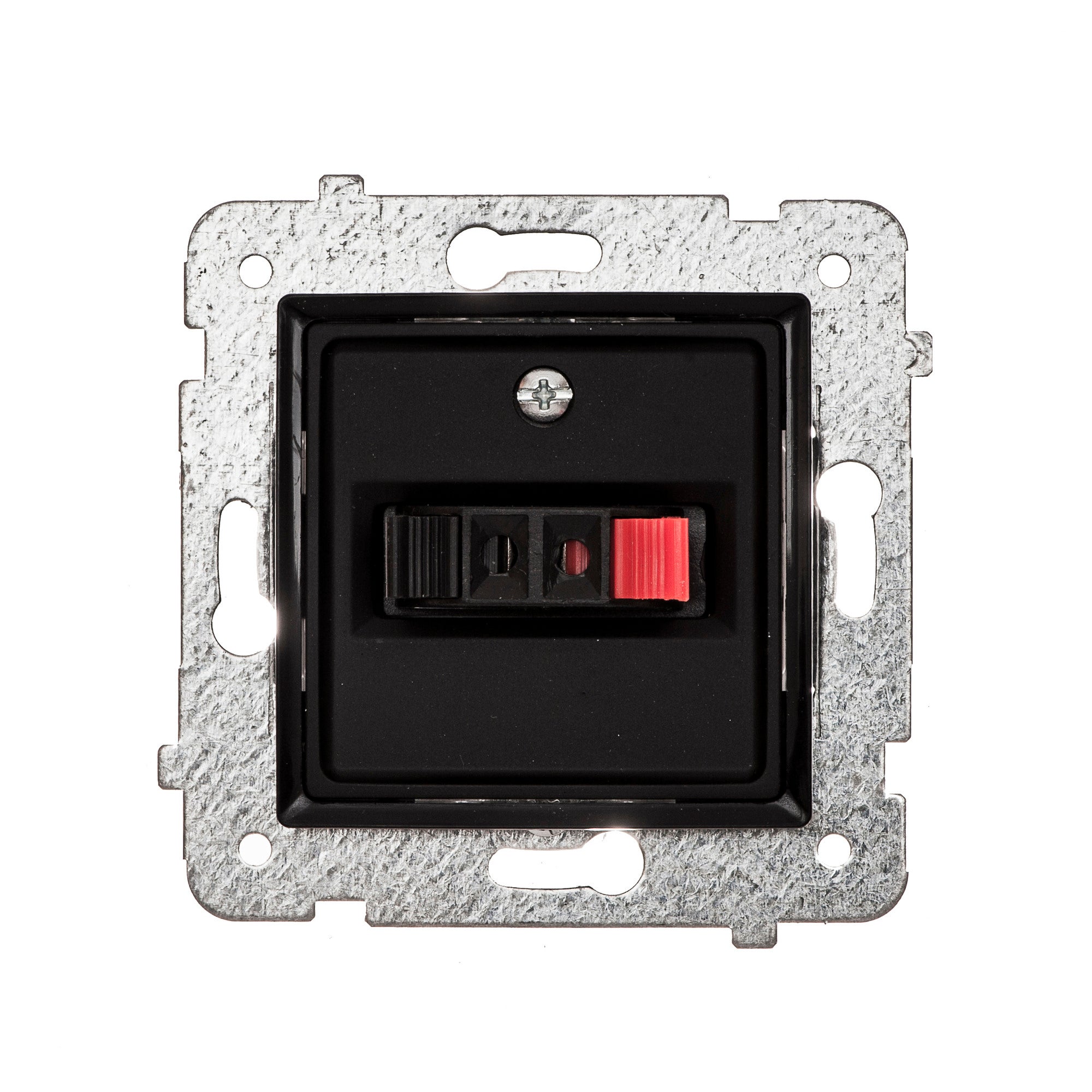 Polmark Rosa czarny mat gniazdo głośnikowe pojedyncze