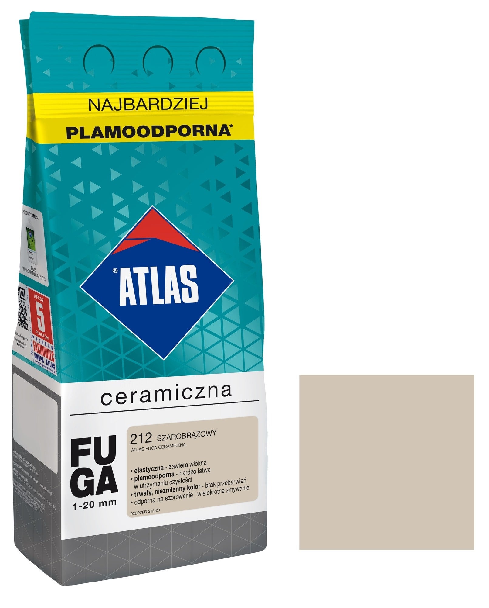 Fuga ceramiczna Atlas 212 szarobrązowy 2kg