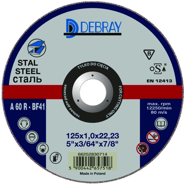 Tarcza do cięcia metalu 125x1,0x22,2 mm