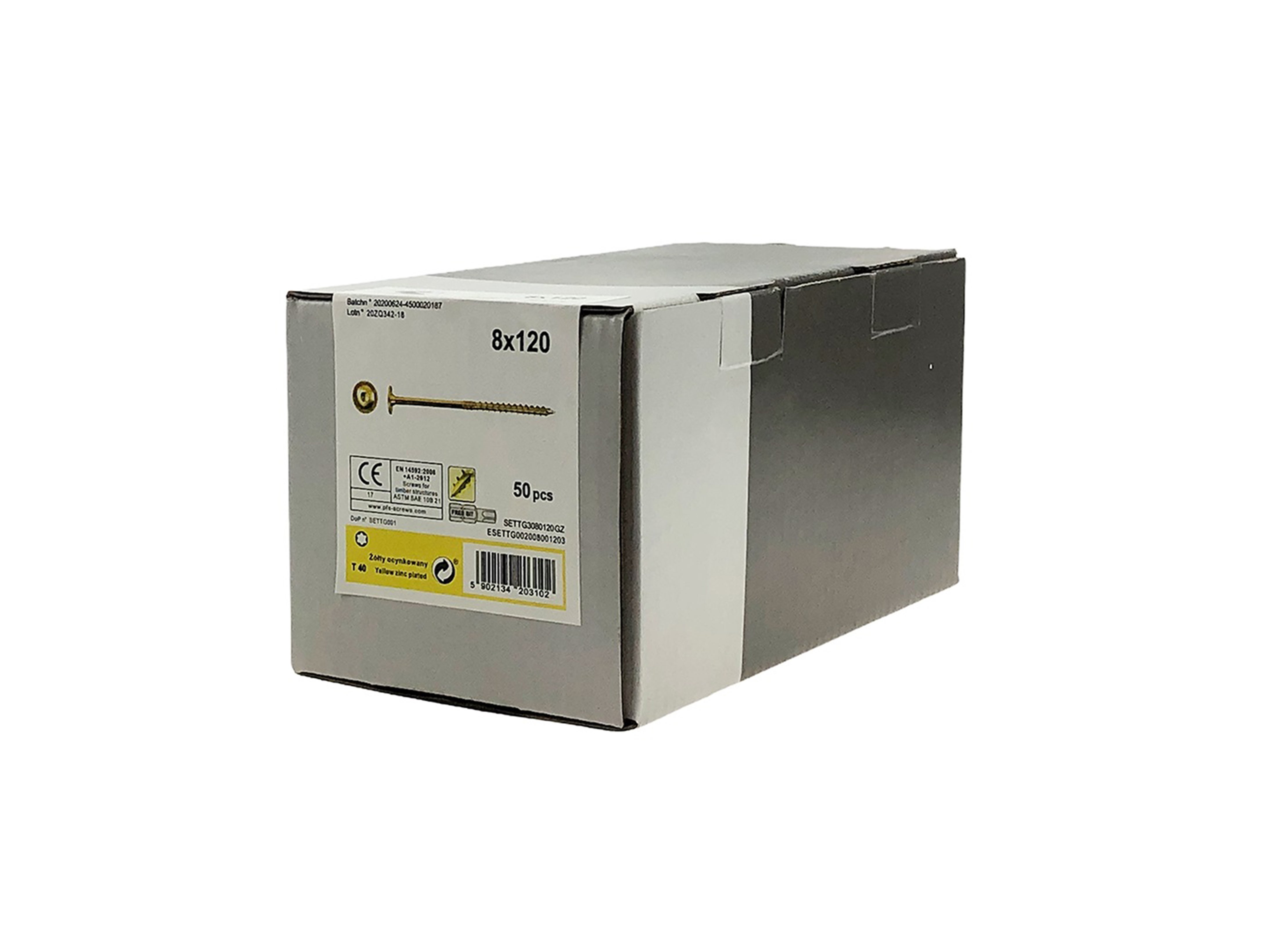 Wkręt konstrukcyjny 8.0x120 mm (50 szt.) 1