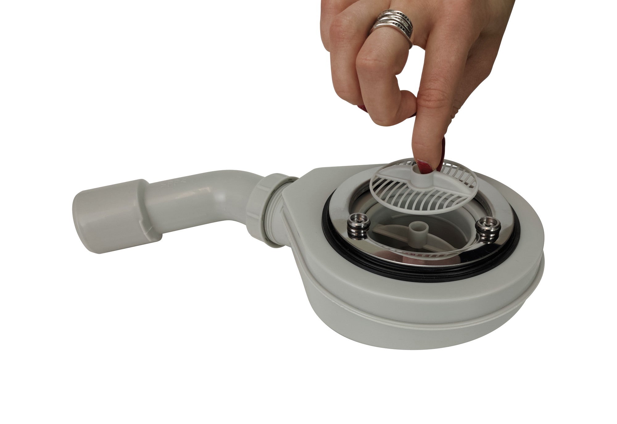 Syfon brodzikowy fi 90 mm, chrom/czarny 2