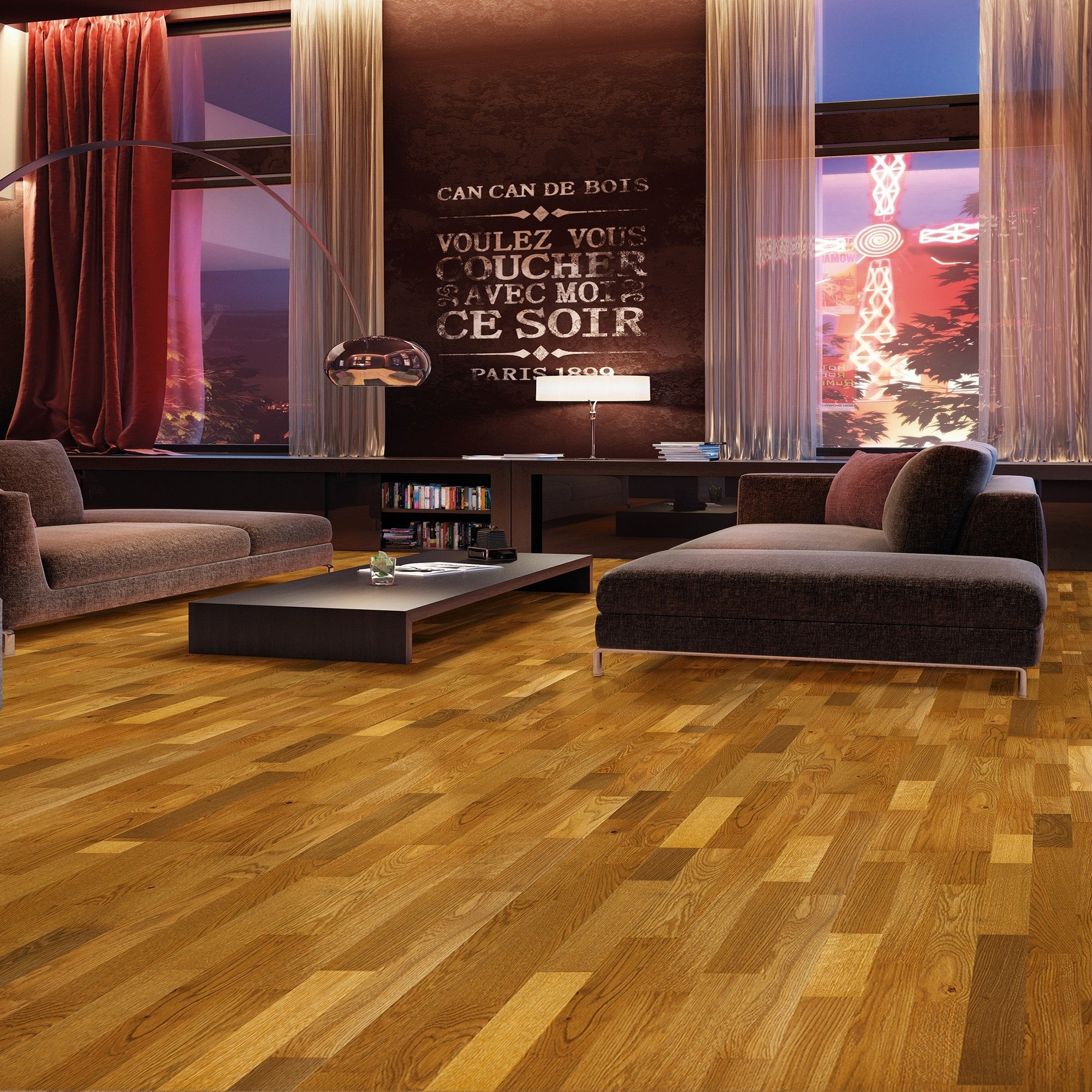 Deska podłogowa Dąb Gold 3-warstw. 3-lam. lakier op.1,58m2 1