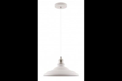 Oprawa sufitowa LORET L 1x E27, biały, średnica 34,8cm, materiał metal