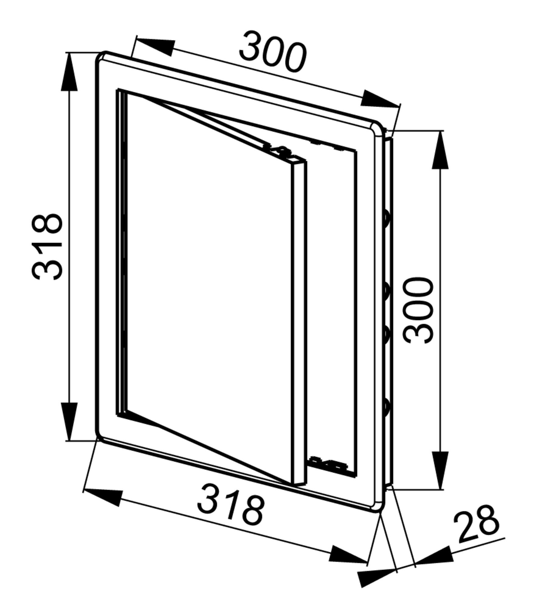 Drzwiczki rewizyjne plastikowe 30x30 białe 1