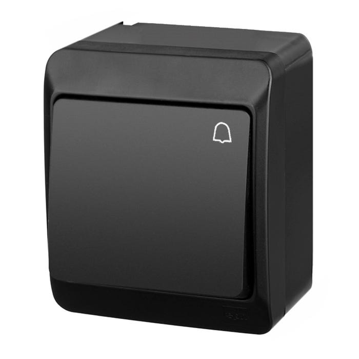 Hermes czarny przycisk dzwonek IP44