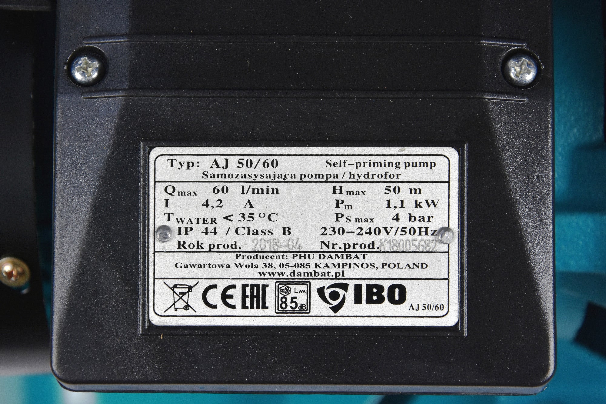 Pompa hydroforowa AJ 50/60 z osprzętem