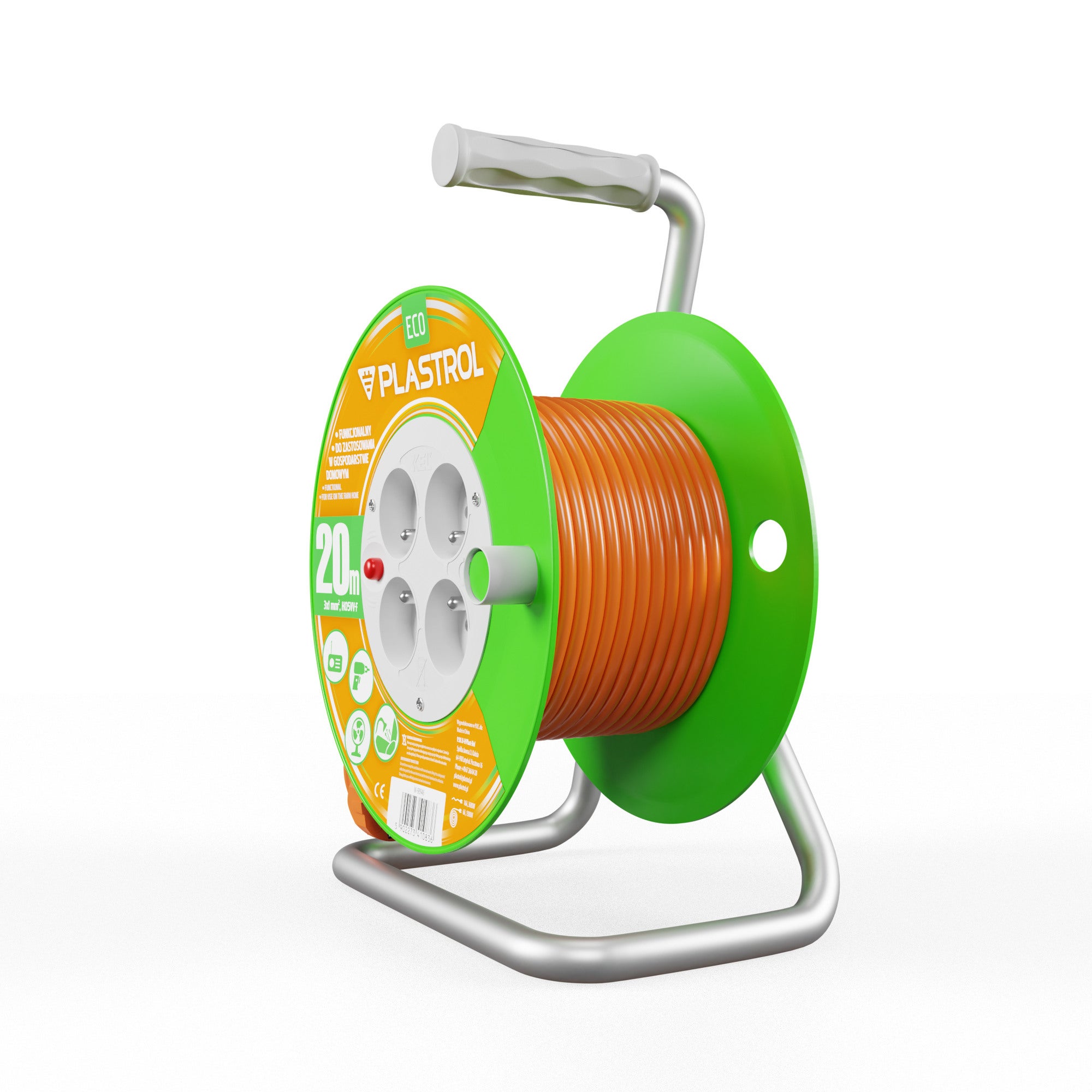 Przedłużacz bębnowy 20m 3x1 OWY 4x2P+Z 2