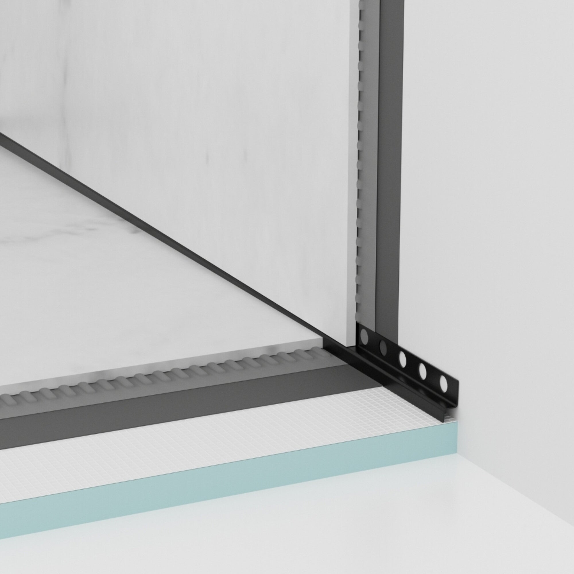 Listwa spadkowa przyścienna prawa 170 cm czarna 2