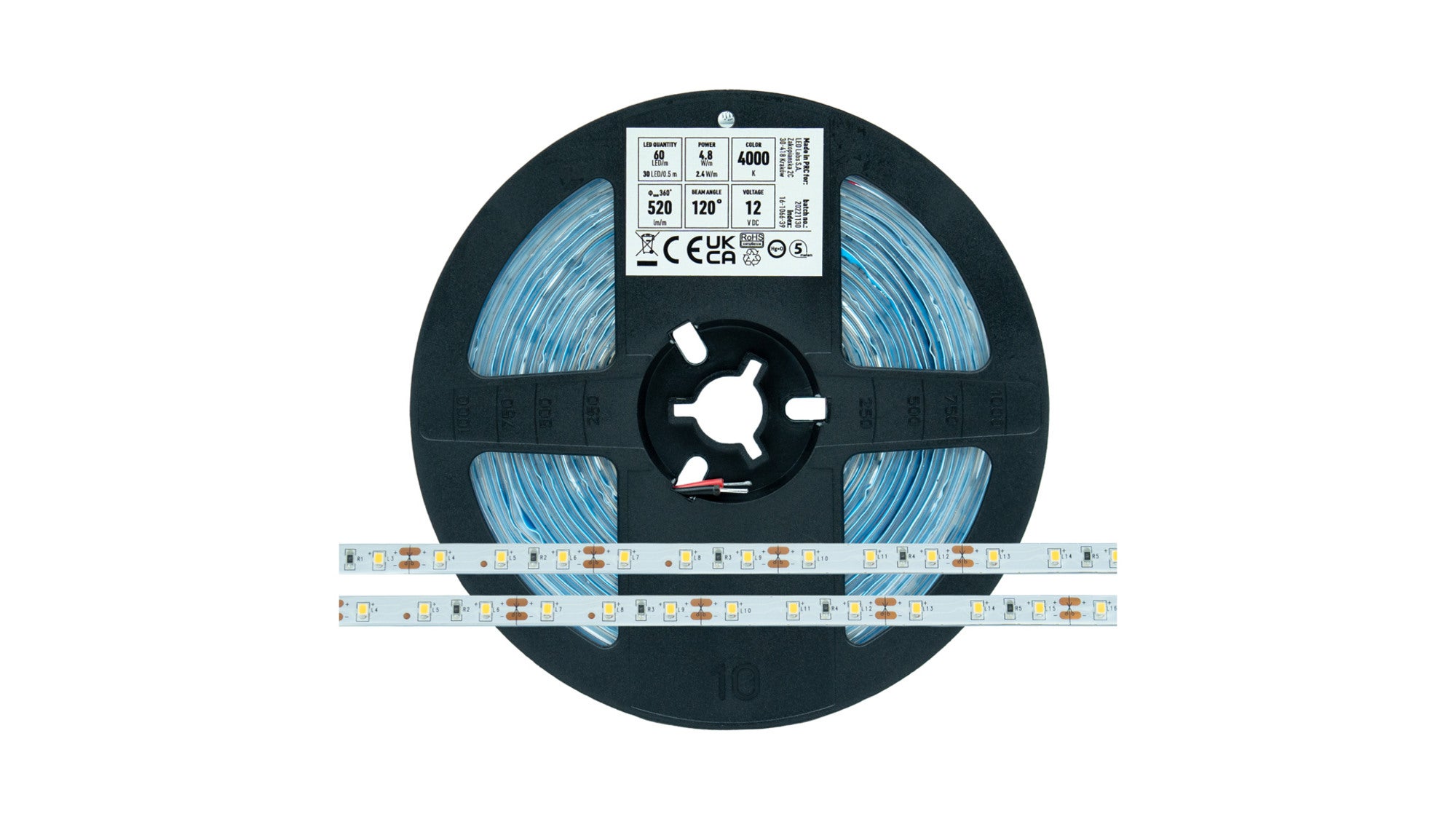 Taśma 300 LED 2835 SMD 12V NW RA80 IP65HS