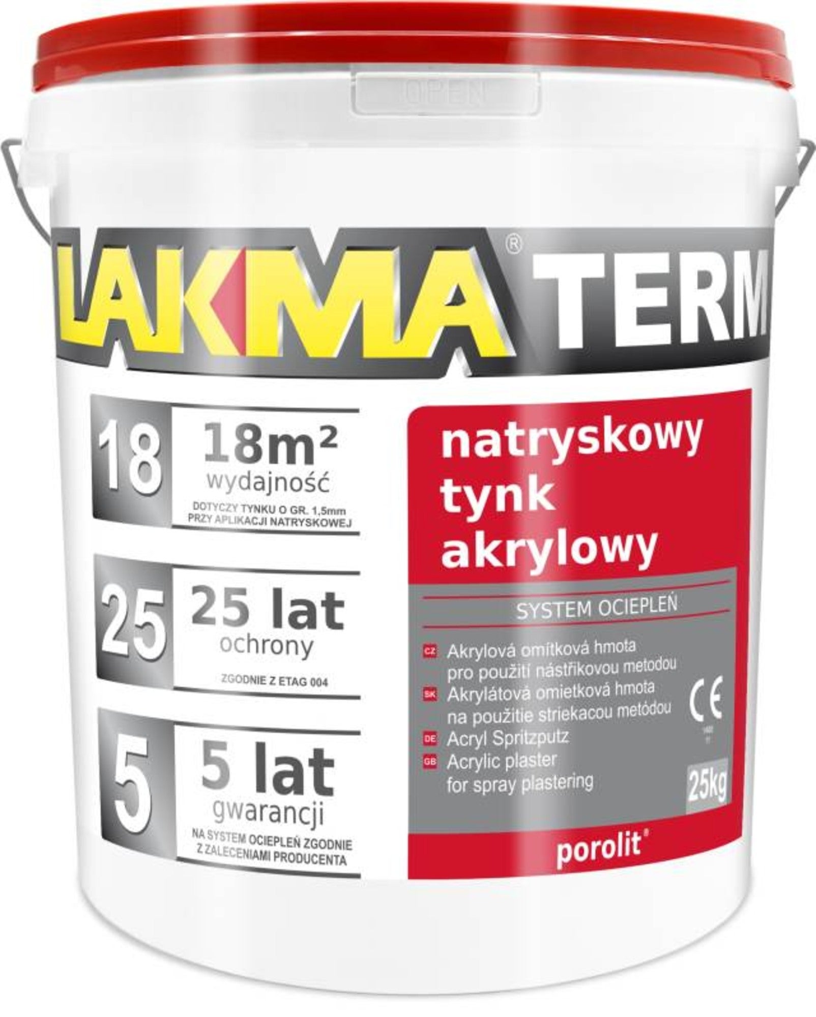 Tynk akrylowy Lakma Porolit 25 kg 0