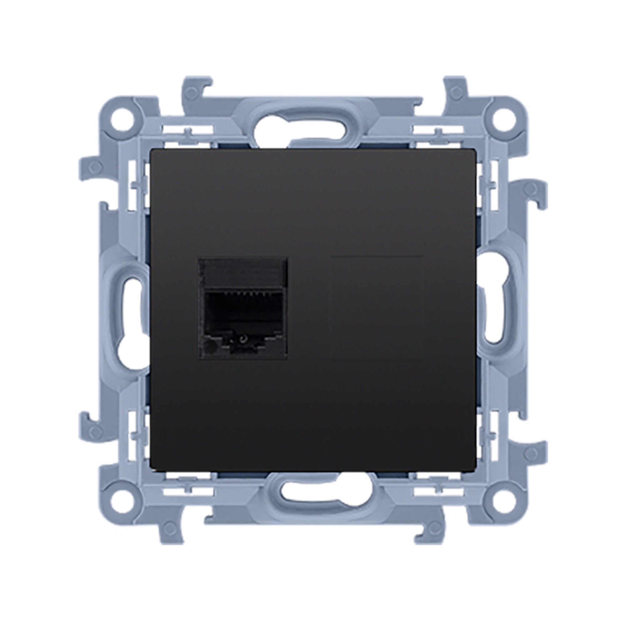 Simon 10 czarny gniazdo komputerowe 1xRJ45 kat.6 z ramką