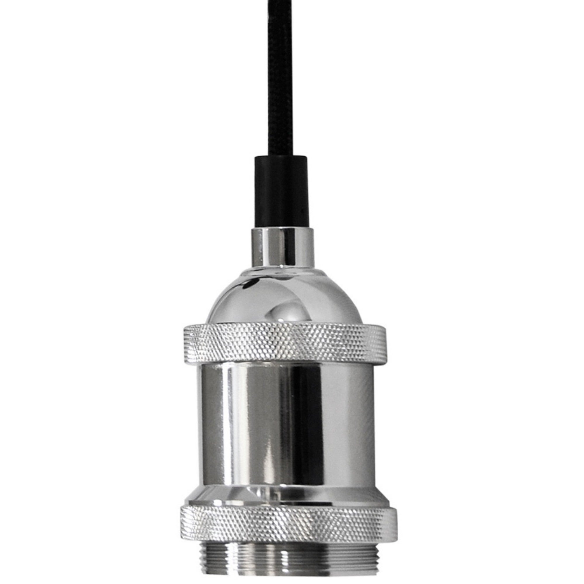 Oprawa loftowa z zawiesiem 1m, 1x E27, czarny kabel, oprawa kolor chrom 1