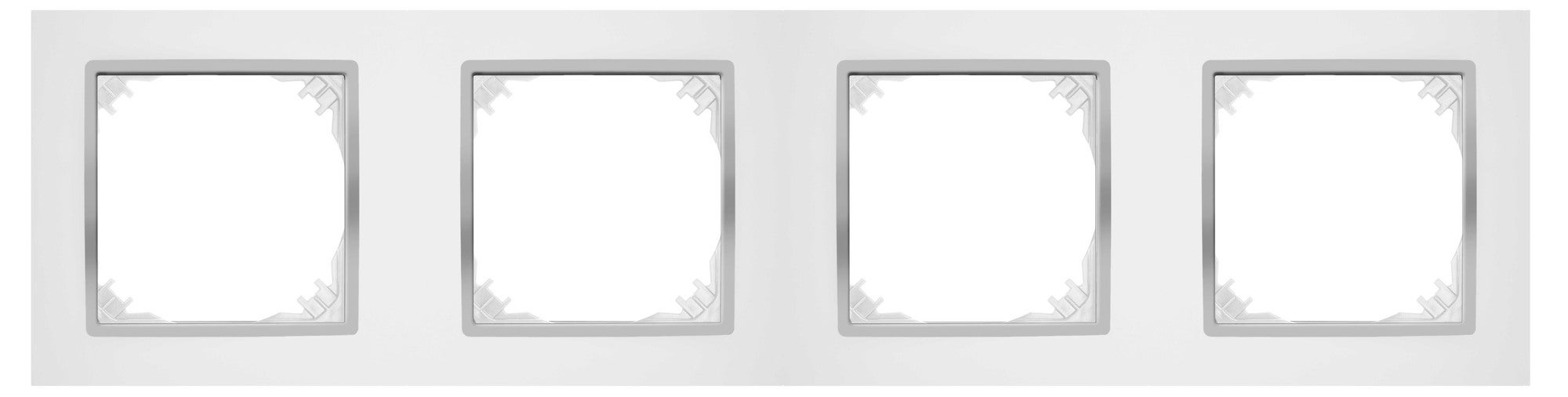 Santra biały/chrom ramka x4