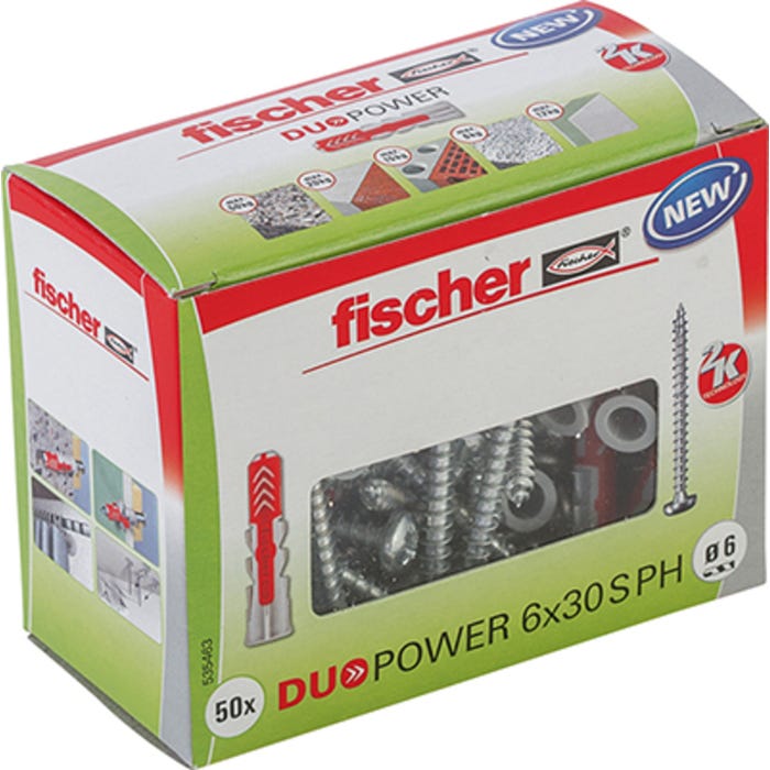 Kołek Duopower 6x30 z wkrętem 4.5x40 mm (50 szt.)