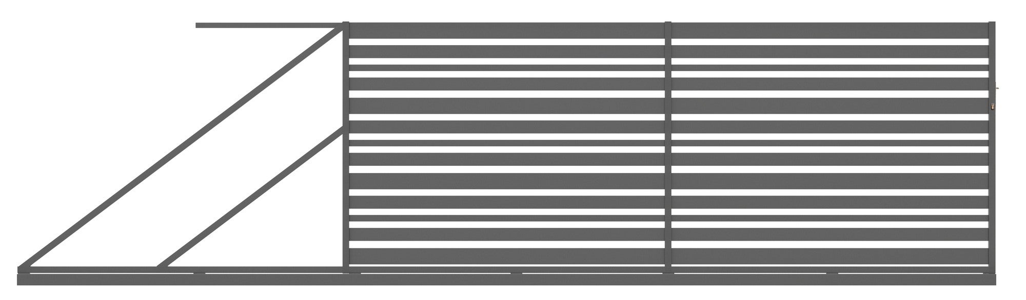 Brama ogrodzeniowa przesuwna Ksenia antracyt, 150x400 cm, lewa, z automatem do bram 0