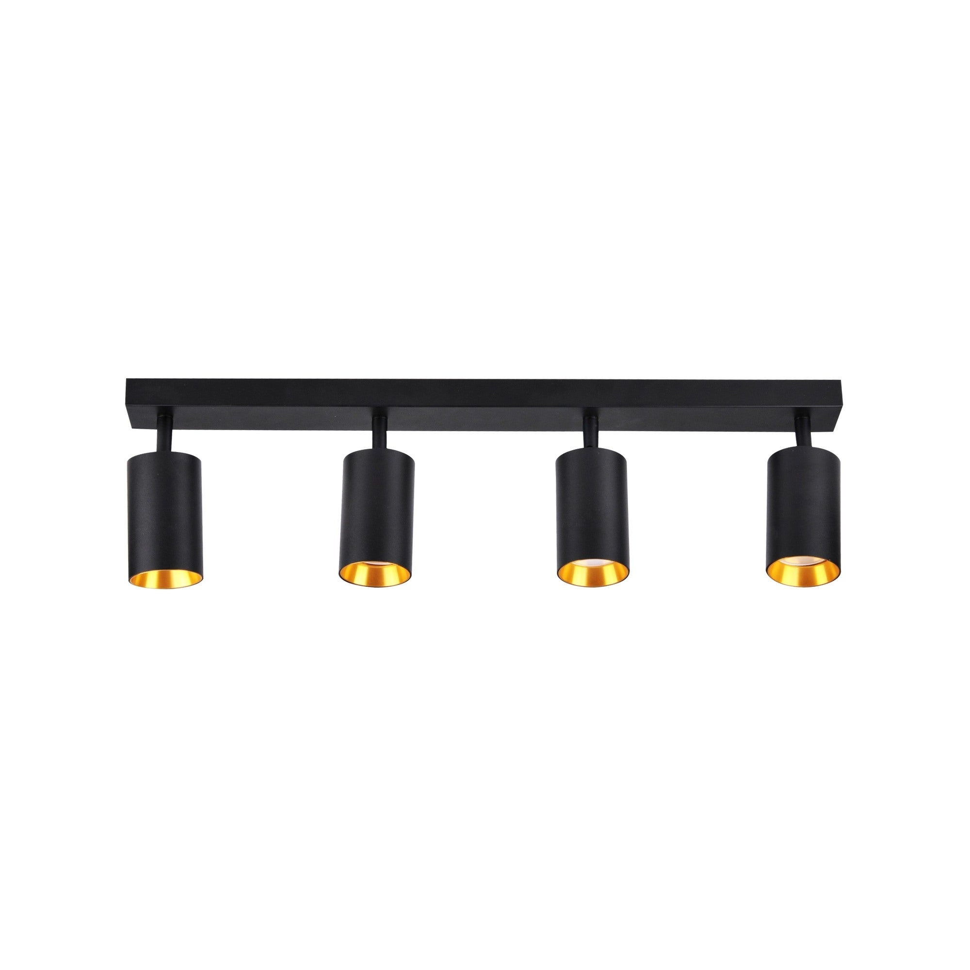 Lampa ścienno-sufitowa GU10 MARIBEL 4xGU10 10W kolor czarny + czarne/złote pierścienie 1