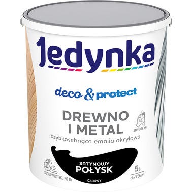 Farba Jedynka Deco&Protect satynowa czarny 5l