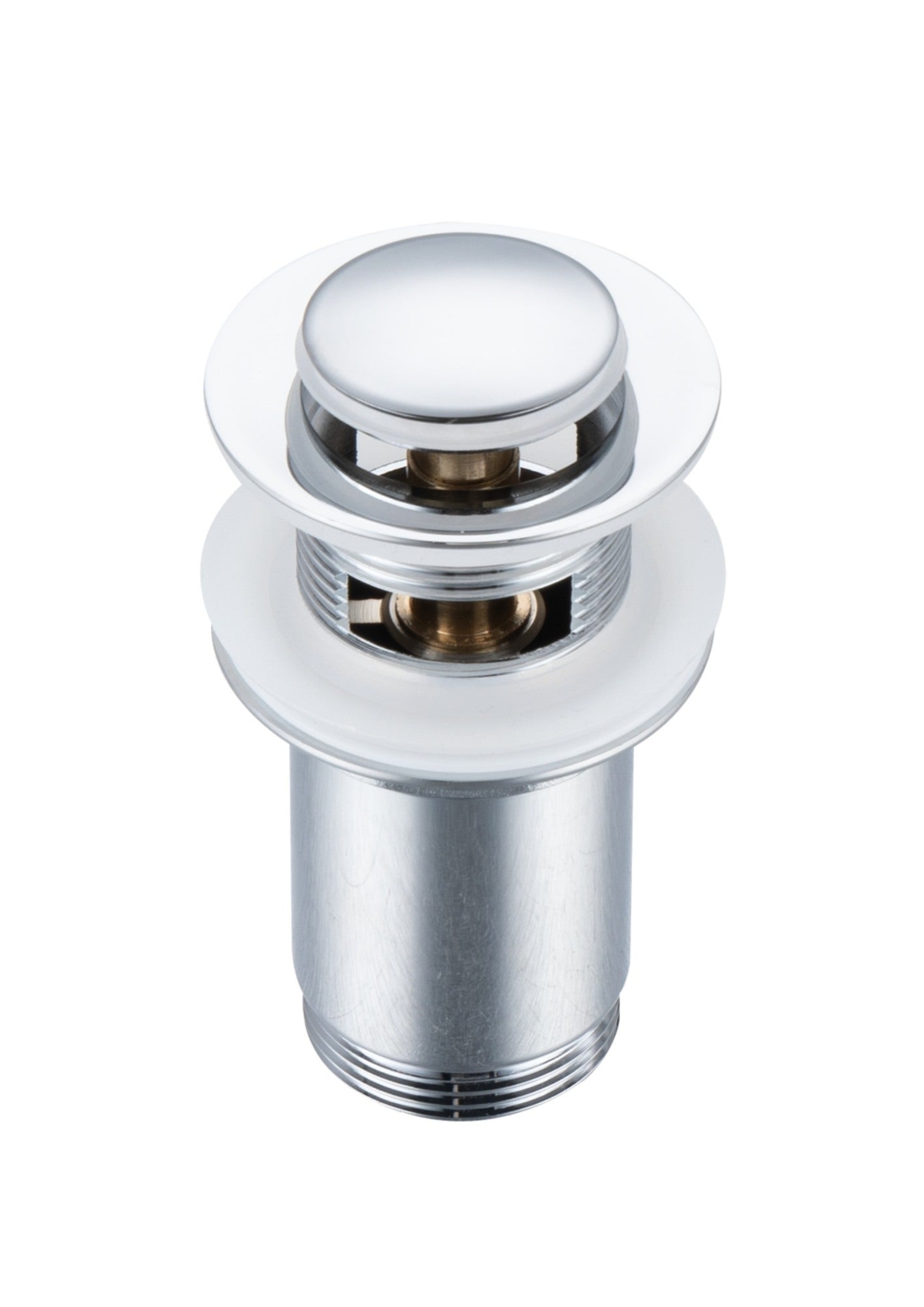 Korek umywalkowy mosiężny klik-klak, z przelewem, chrom