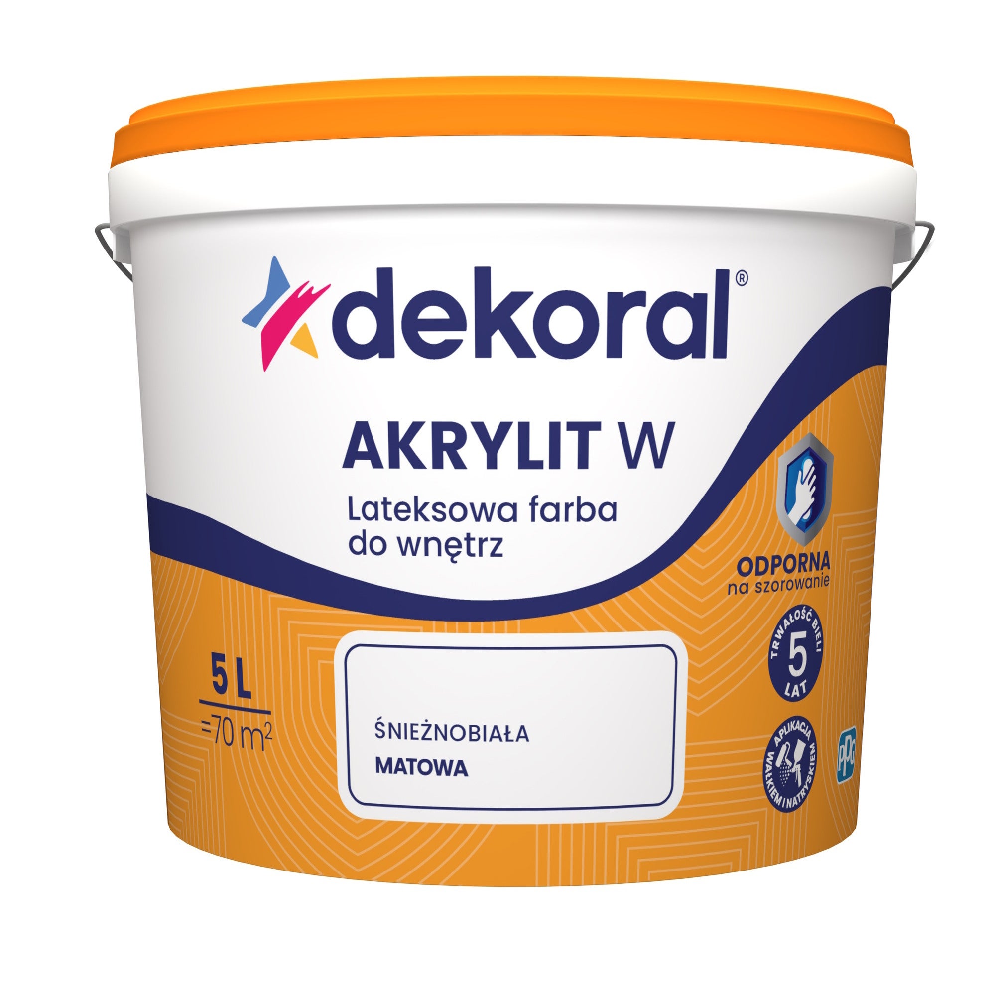 Farba Akrylit W biała 5L