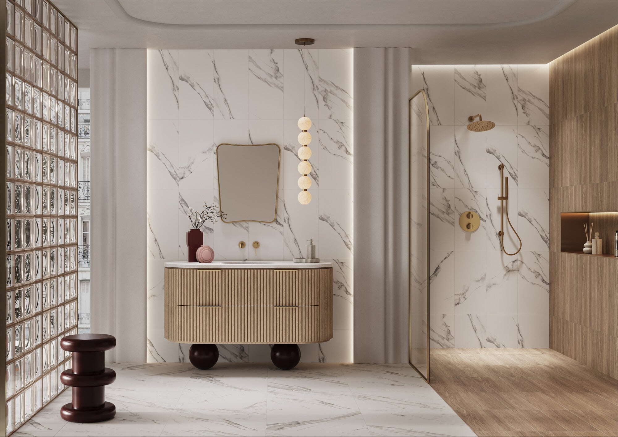 Płytka ścienna Calacata Snow glossy 29,7x60 1,25 m2 3