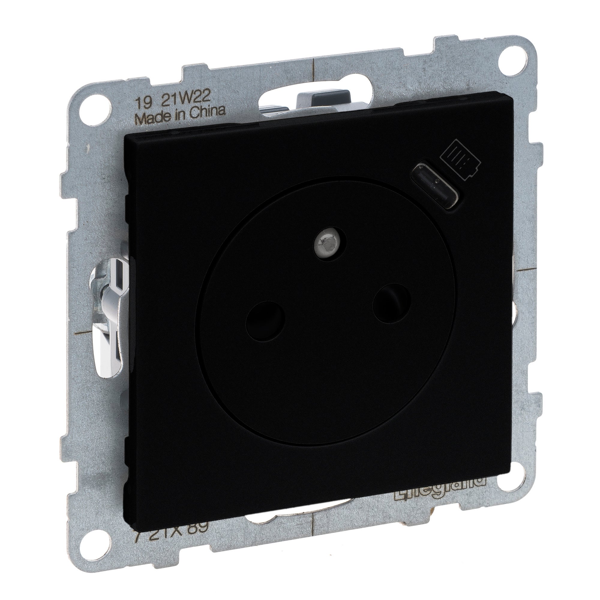 Suno czarny gniazdo 2P+Z USB-C