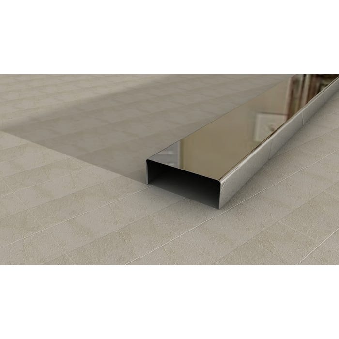 Listwa ze stali nierdzewnej 0.6x1x270 cm, silver M10