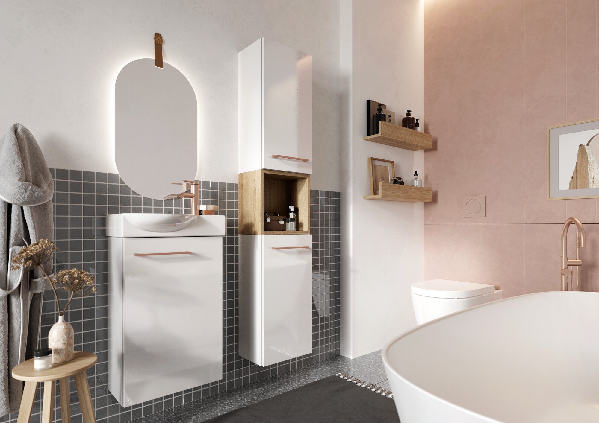 Szafka pod umywalkę Metro System 39 cm biała 1