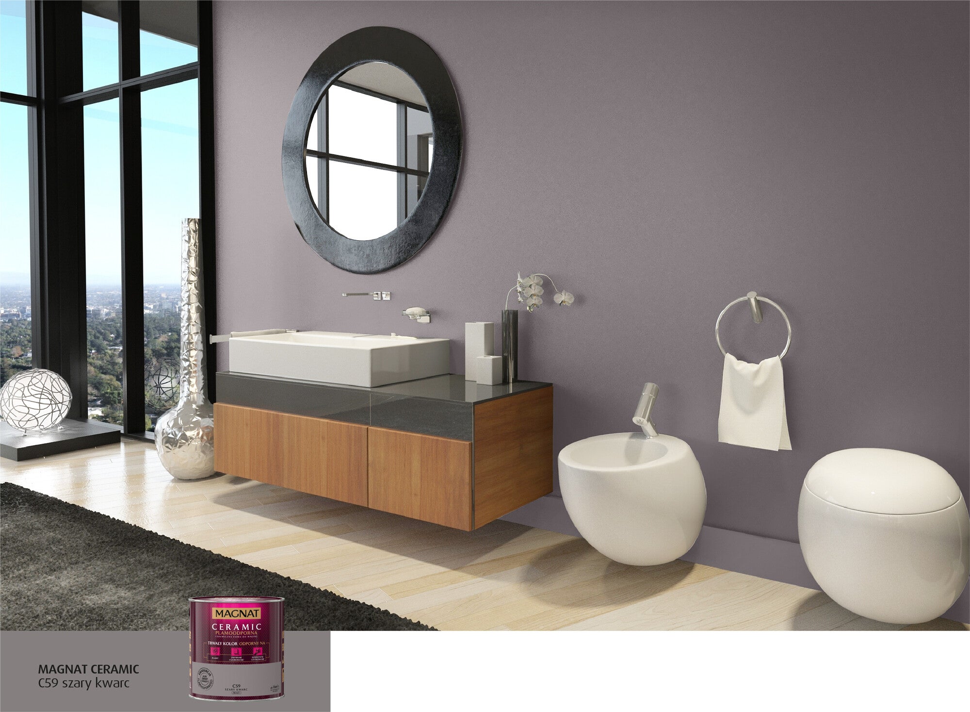 Farba Magnat Ceramic szary kwarc 2,5l 1