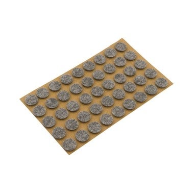 Podkładki filcowe samoprzylepne szare, ⌀15 mm 45 szt.