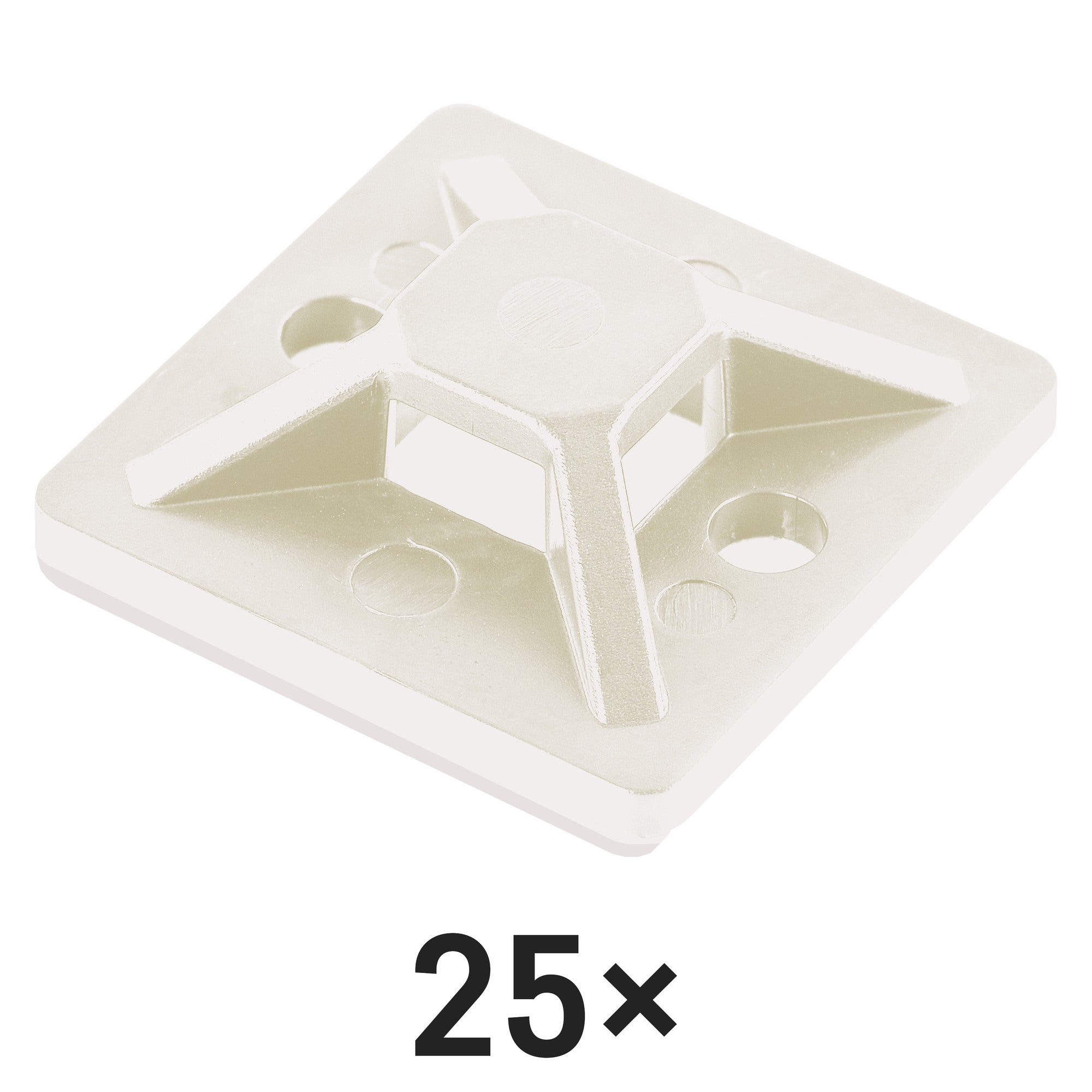 Uchwyt opasek przyklejany 30x30 mm 25 szt biały 1