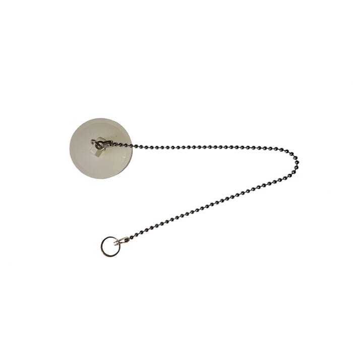 Korek syfonu zlewu biały z łańcuszkiem Fluvius U003