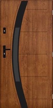 Drzwi zewnętrzne Strasburg Black złoty dąb 90 prawe