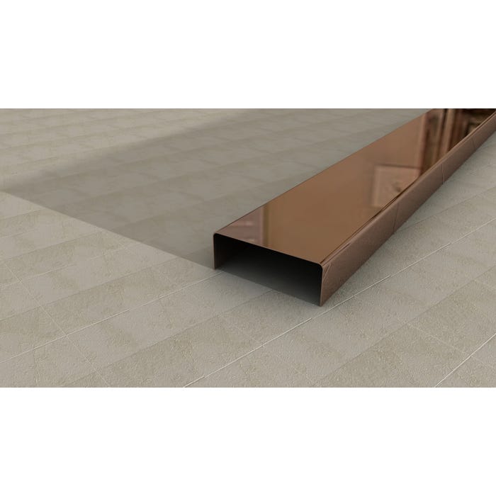 Listwa ze stali nierdzewnej 0.6x3x270 cm, bronze B30