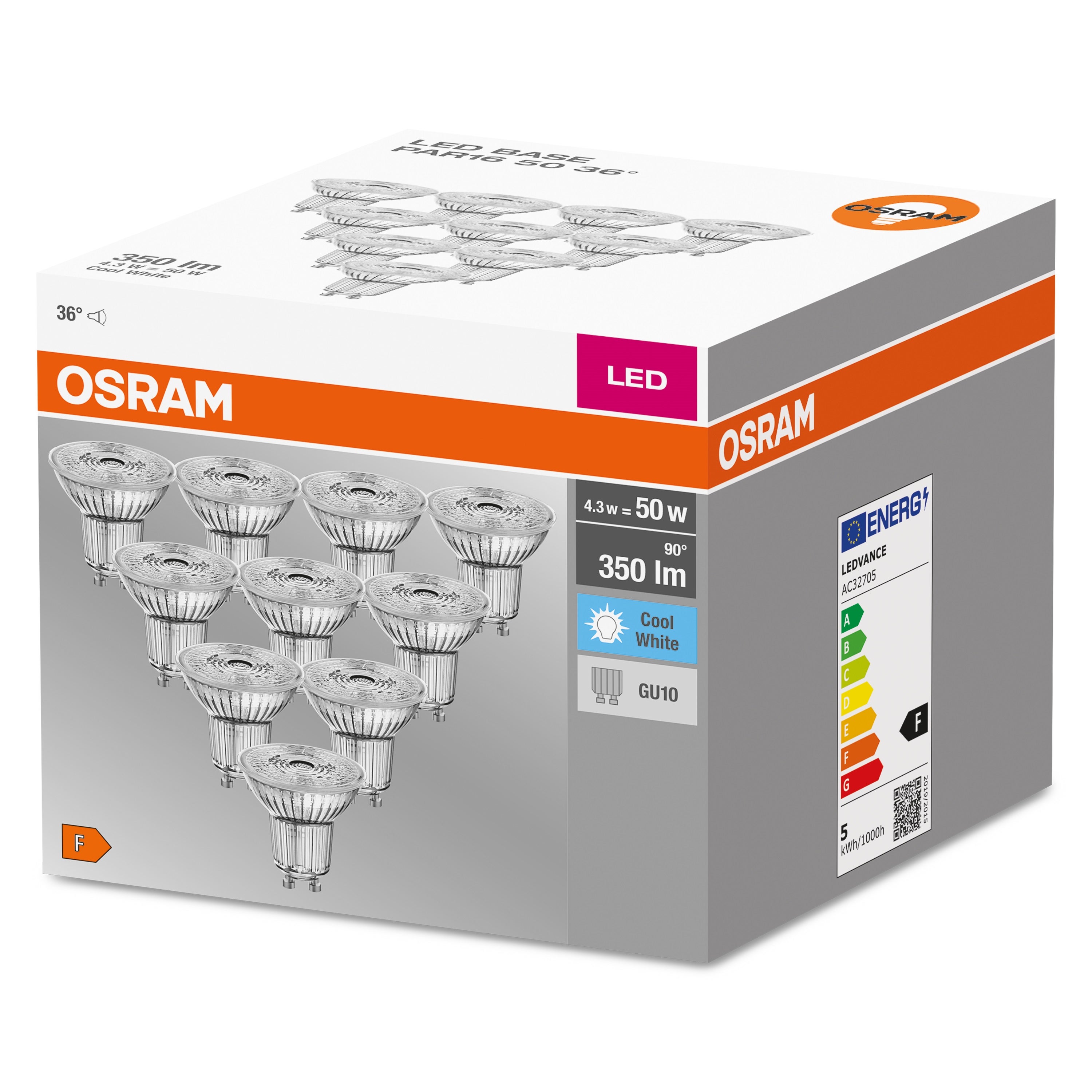Żarówka LED GU10 4,3W 350Lm 4000K 2