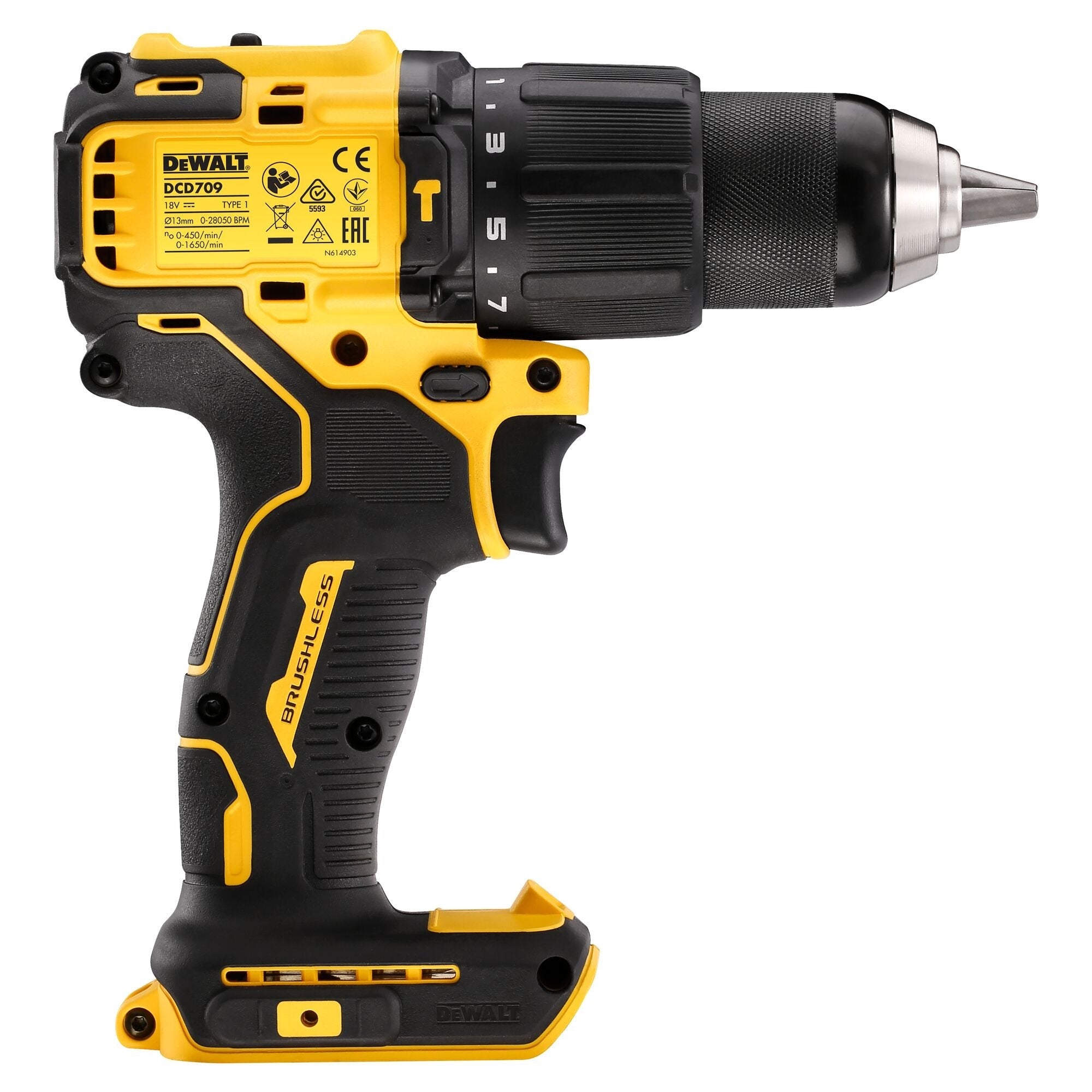 Wiertarko-wkrętarka akumulatorowa z udarem 18V, DeWALT DCD709N  3