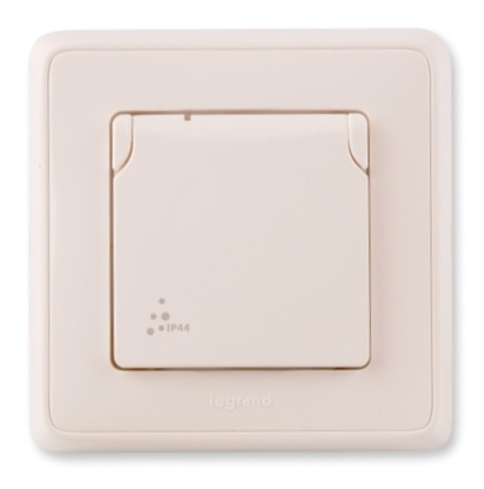 Legrand Cariva biały gniazdo pojedyncze z uziemieniem IP44 z ramką 1