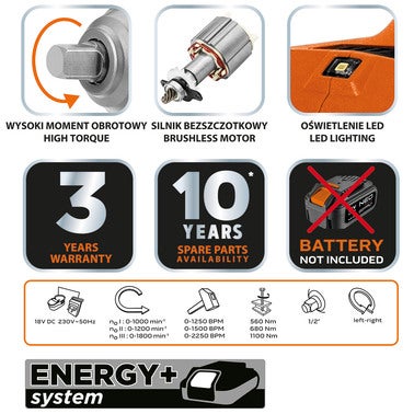Klucz udarowy 1/2" 18V 1100Nm 04-618 NEO / bez aku 8