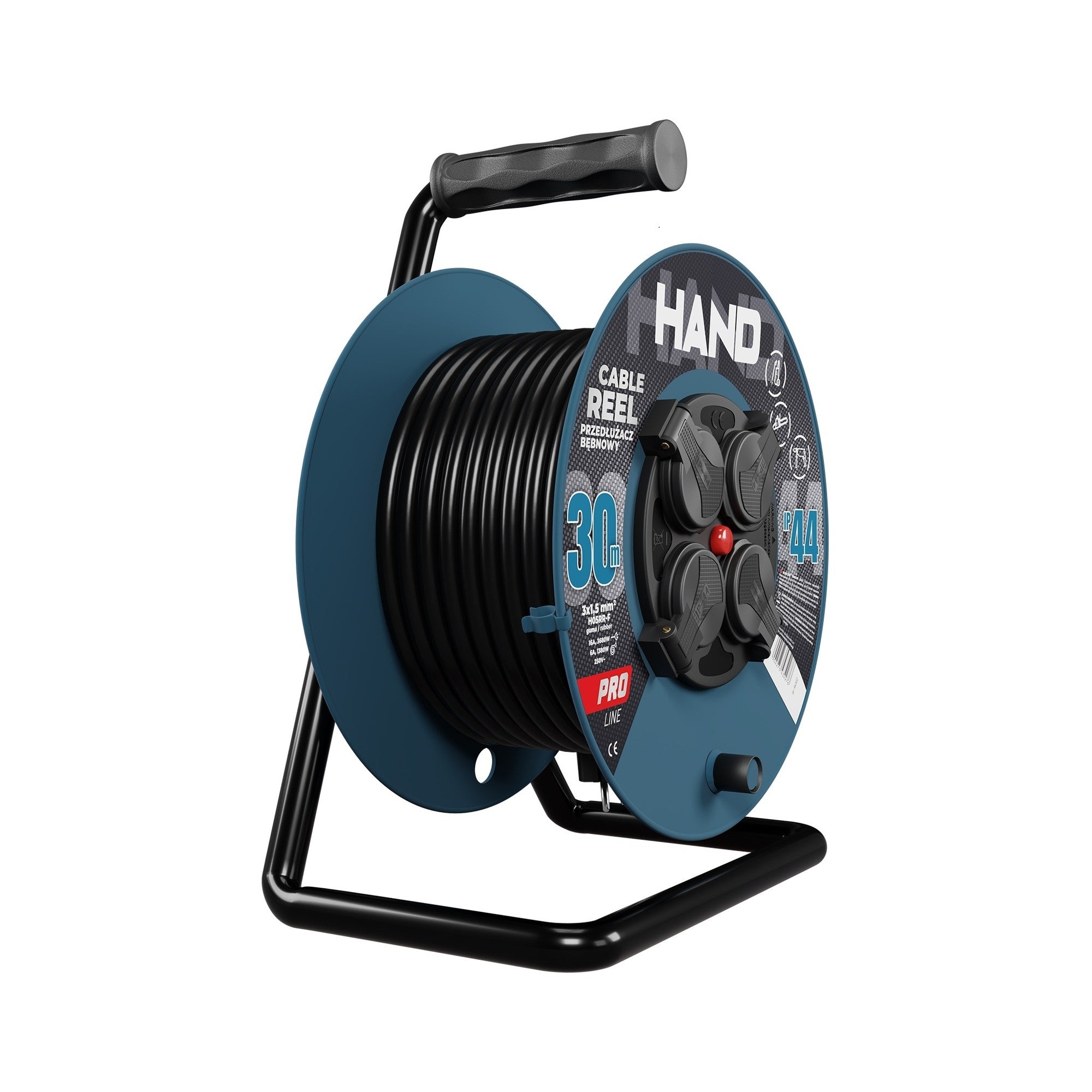 Przedłużacz bębnowy Hand 30m 3x1,5 guma 4x2P+Z IP44 5