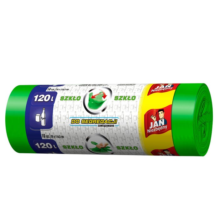 Worki do segregacji śmieci na szkło Jan Niezbędny 120l 10 sztuk