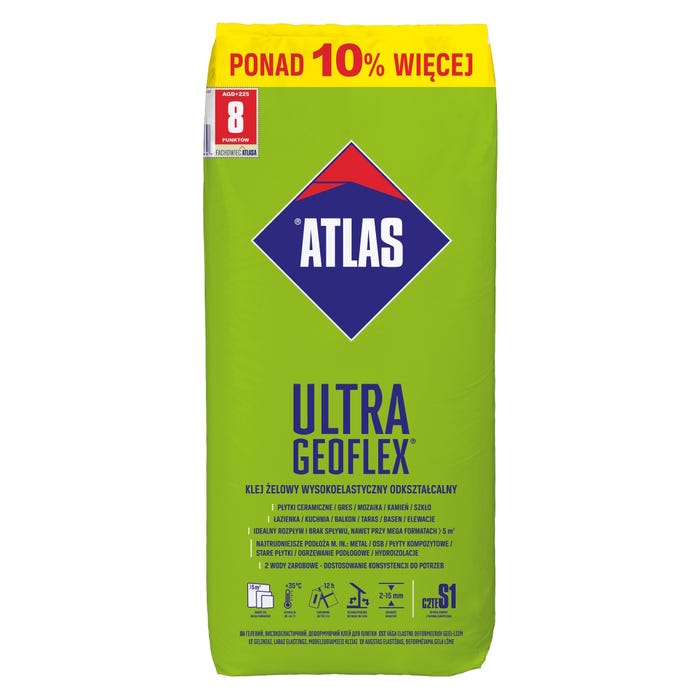 Zaprawa klejowa Atlas Ultra Geoflex S1 szara 25kg