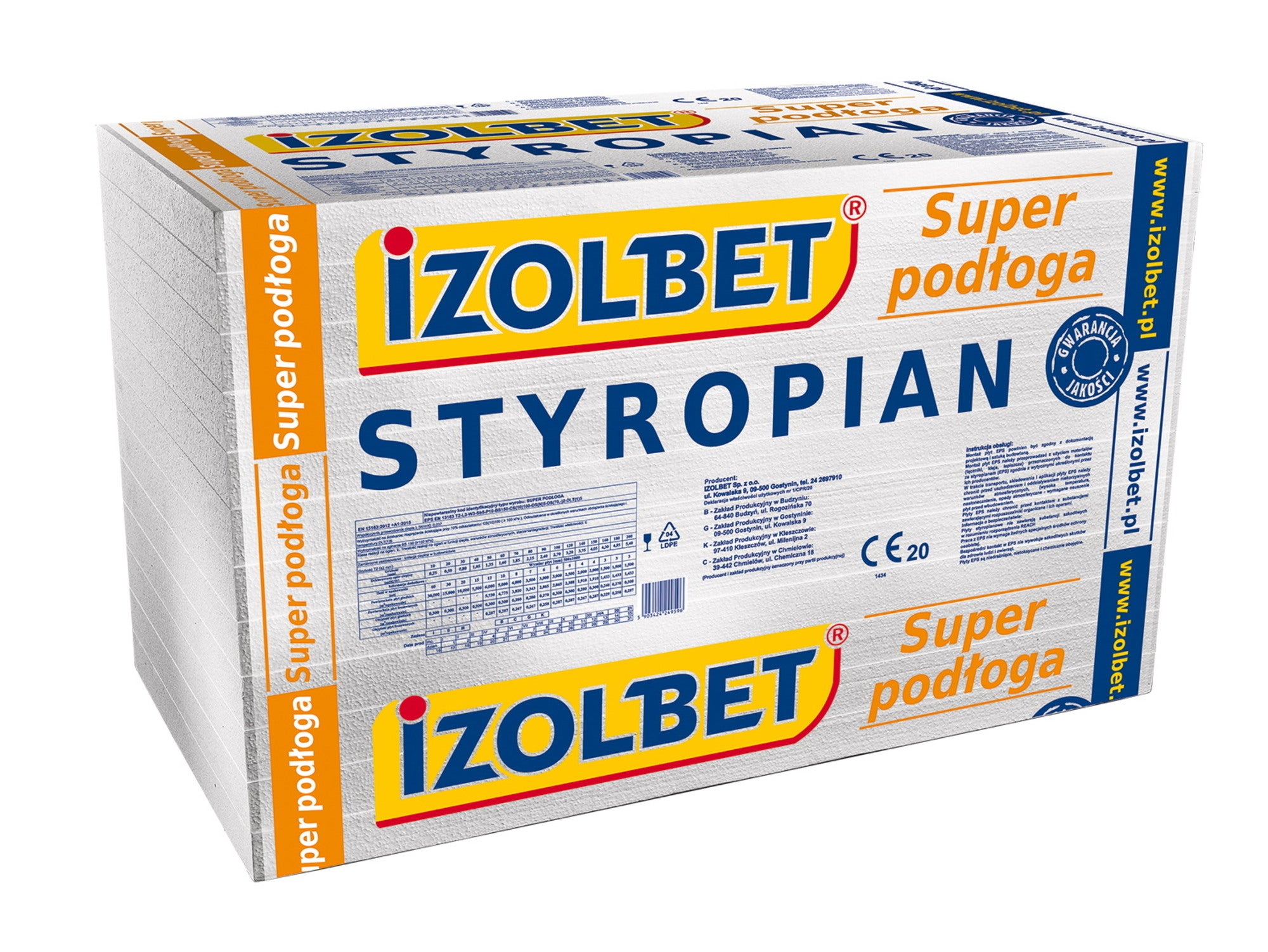Styropian Izolbet EPS100 036 2 cm 0.037 W/(mK) 15 m2 0
