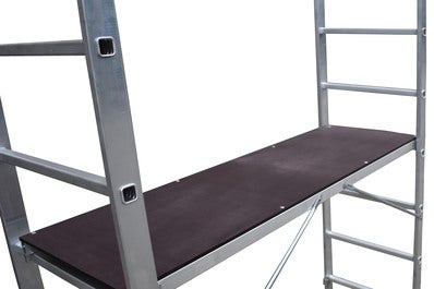 Rusztowanie drabinowe Drabest Basic, 2 x 8 stopni + podest, aluminium 1