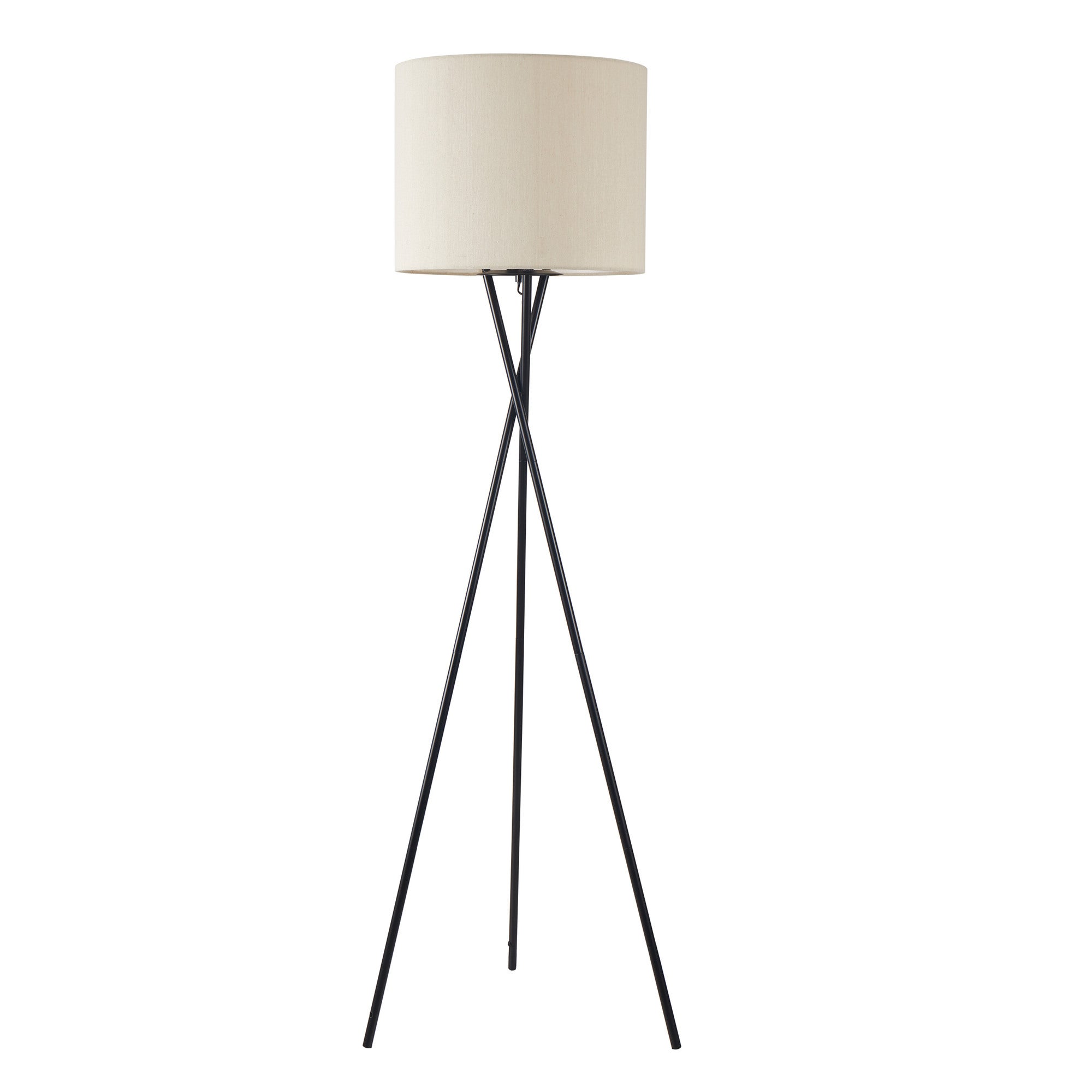 Lampa podłogowa Tekla, len naturalny