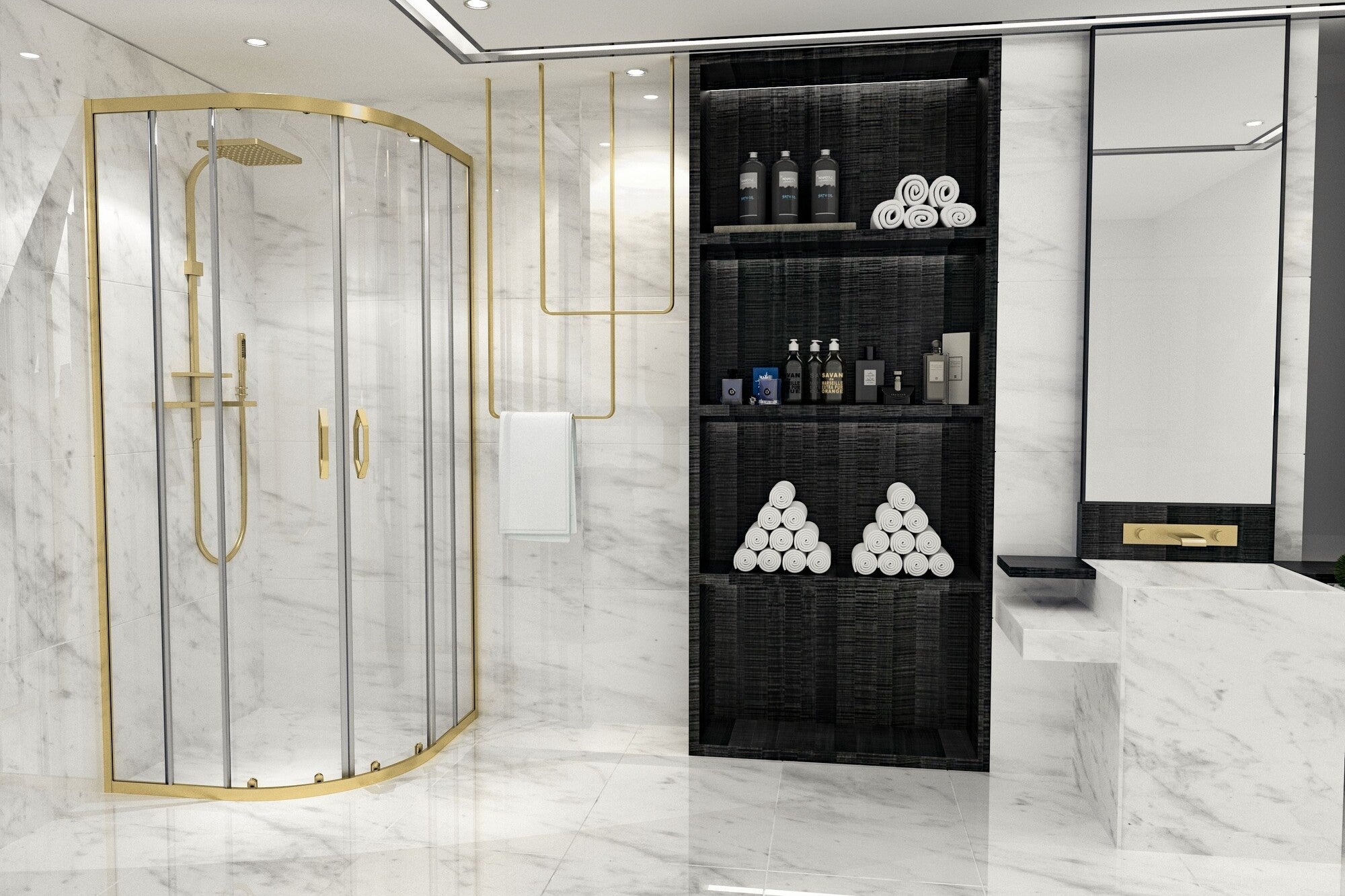 Kabina prysznicowa Durasan Flexi półokrągła zakres regulacji 80-100cm 1