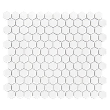 Mozaika ceramiczna Mini Hexagon White 26x30 cm